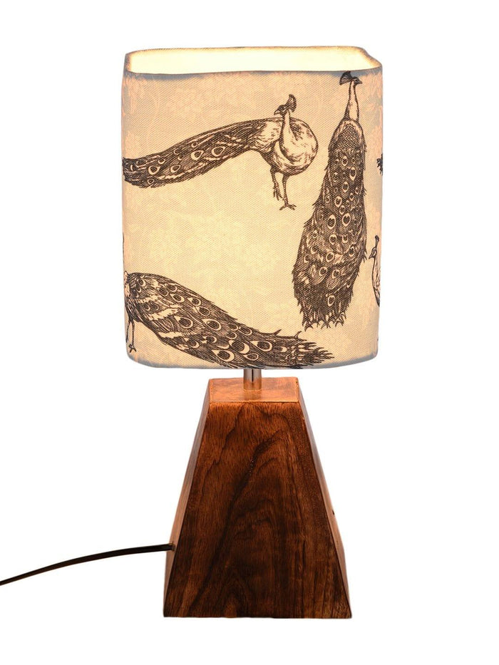 Pyramid Peacock Print Lamp - Ouch Cart