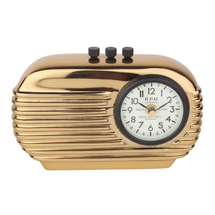 Radio Reverie Table Clock in Gold - Ouch Cart