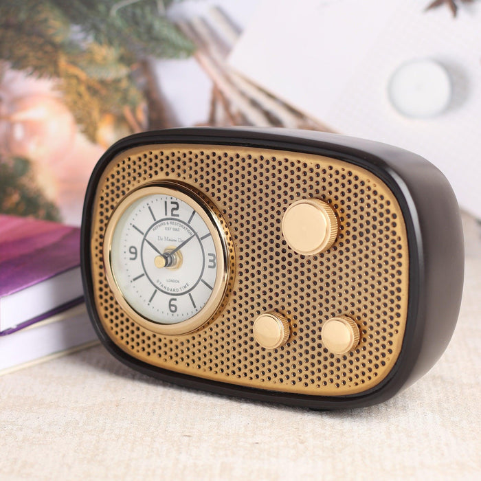 Radio Wave Table Clock in Black Frame - Ouch Cart