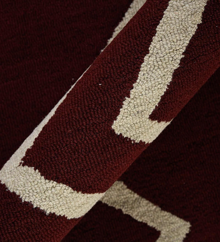 RED BERRY Wool & Viscose Canyan 4x6 Feet Hand-Tufted Carpet - Rug - Ouch Cart