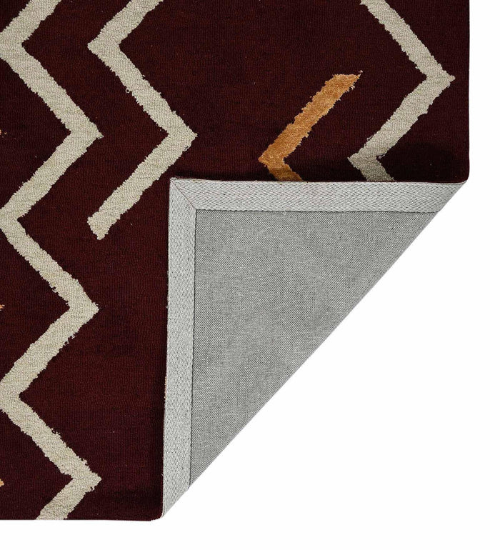 RED BERRY Wool & Viscose Canyan 4x6 Feet Hand-Tufted Carpet - Rug - Ouch Cart