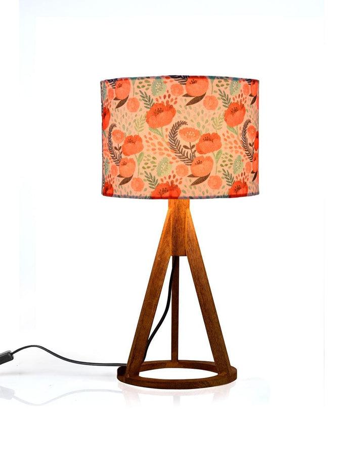 Red Roses Trio Wooden Lamp - Ouch Cart