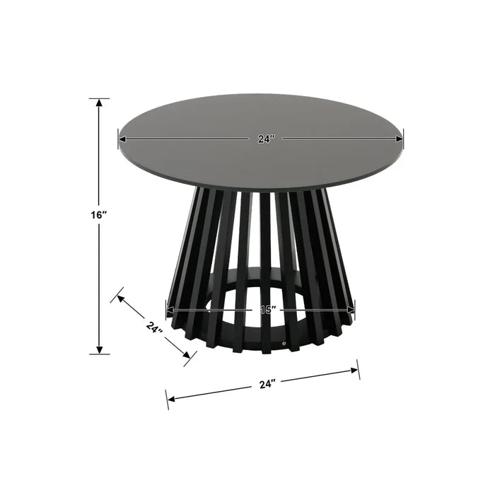 Rilma Solid Wood Base Single Coffee Table, Round Coffee Table for Living Room
