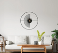 Ring and Moon black wallclock N.R.HOMESDECOR