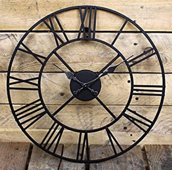 Roman Numeric Black Wall Clock N.R.HOMESDECOR