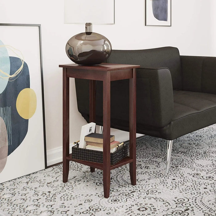 Rosewood Tall End Table, Simple Design, Multi-purpose Small Space Table - Ouch Cart