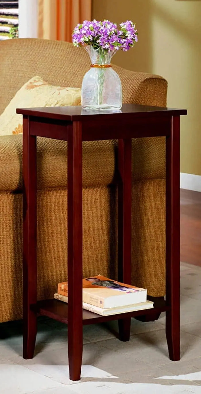 Rosewood Tall End Table, Simple Design, Multi-purpose Small Space Table - Ouch Cart