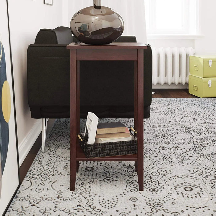 Rosewood Tall End Table, Simple Design, Multi-purpose Small Space Table - Ouch Cart