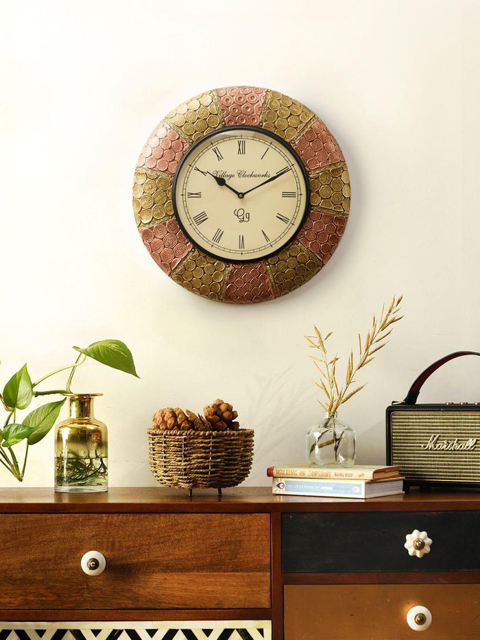 Round Dual Shade New Coin 16 Inches Wall Clock - Ouch Cart