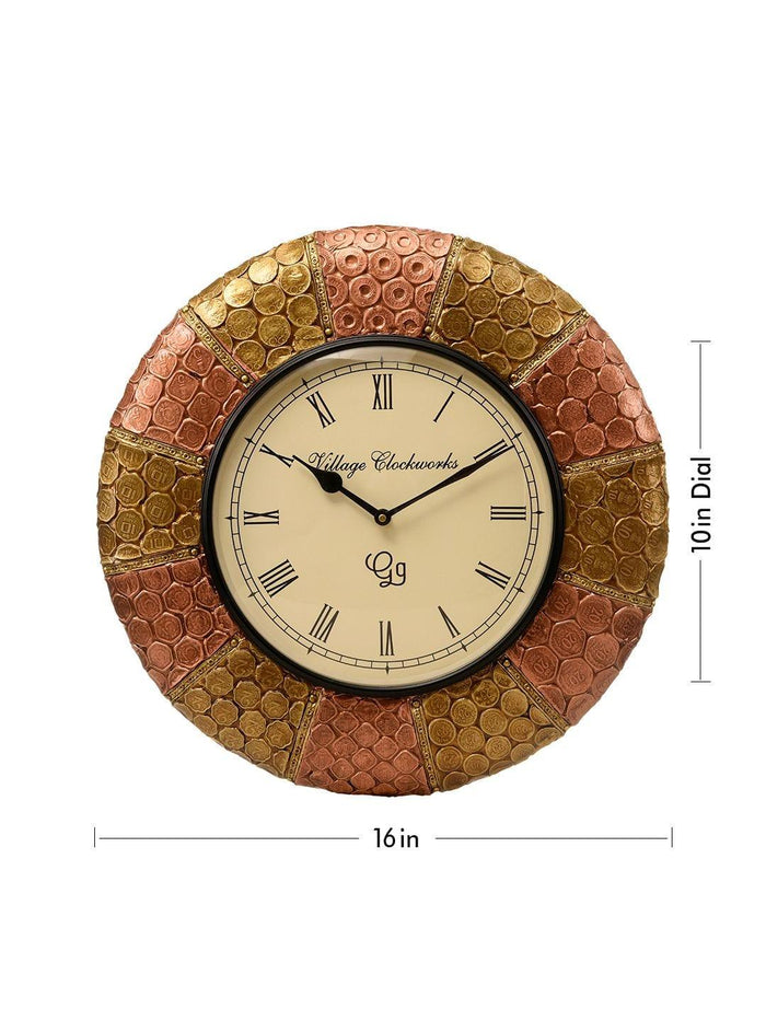 Round Dual Shade New Coin 16 Inches Wall Clock - Ouch Cart