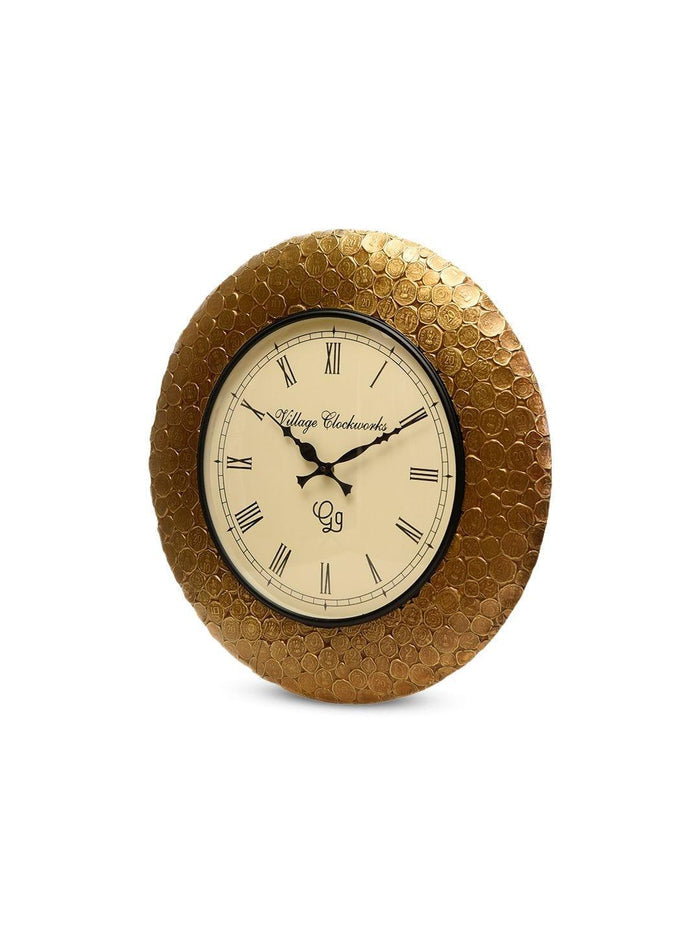 Round Gold Coin 18 Inches Wall Clock - Ouch Cart