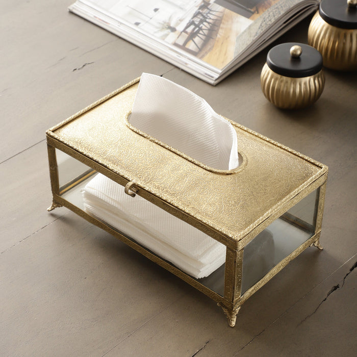 Royal Brass Crest Napkin Box M.M.I. OVERSEAS