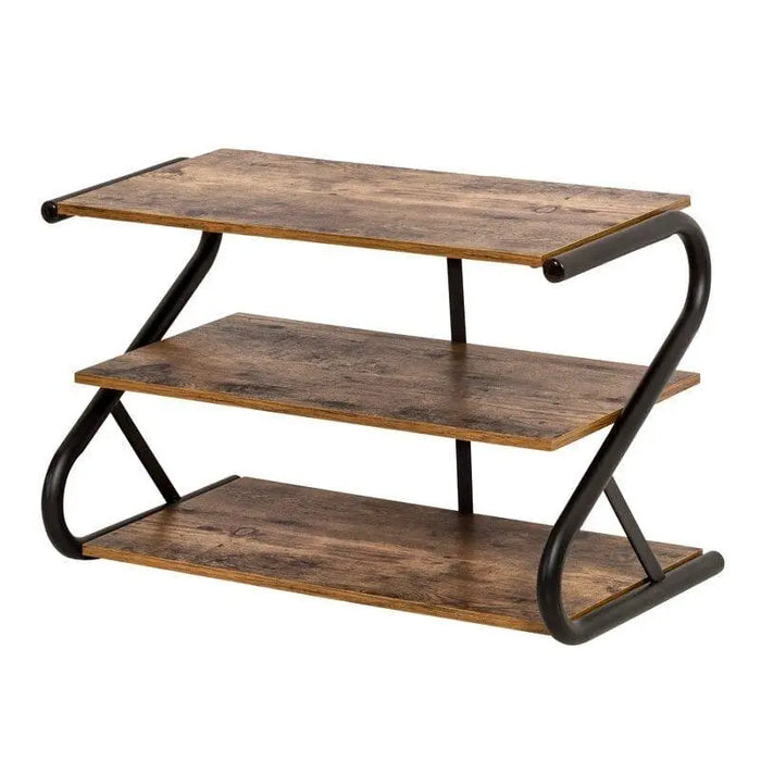 Rustic Z-Frame 3-Level 9 Pair Shoe Rack - Ouch Cart