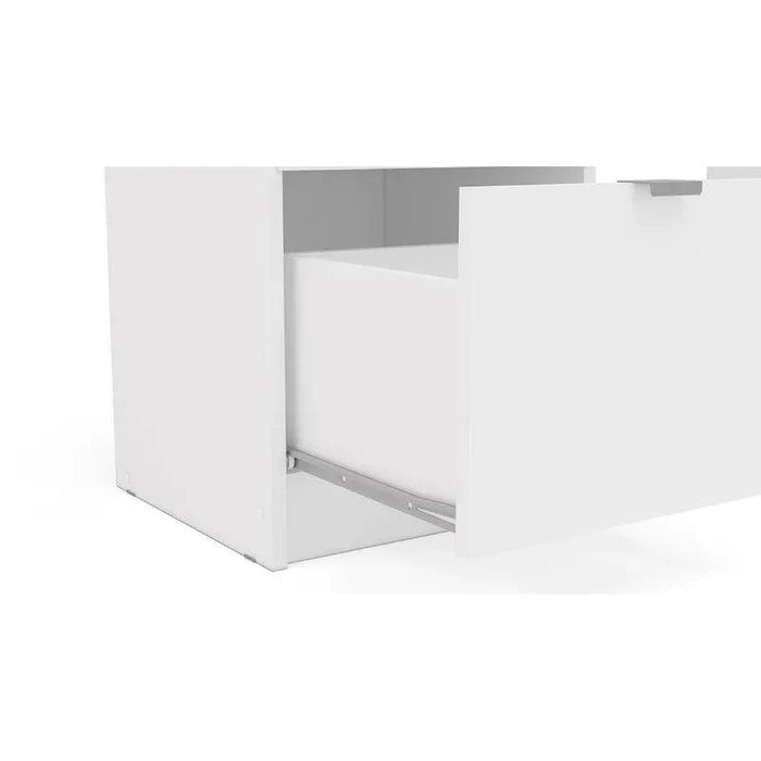 Saihemei White Vanity Table with Mirror, Vanity Mirror Desk for Bedroom, Vanity Desk with 3 Storage Drawers for Women - Ouch Cart