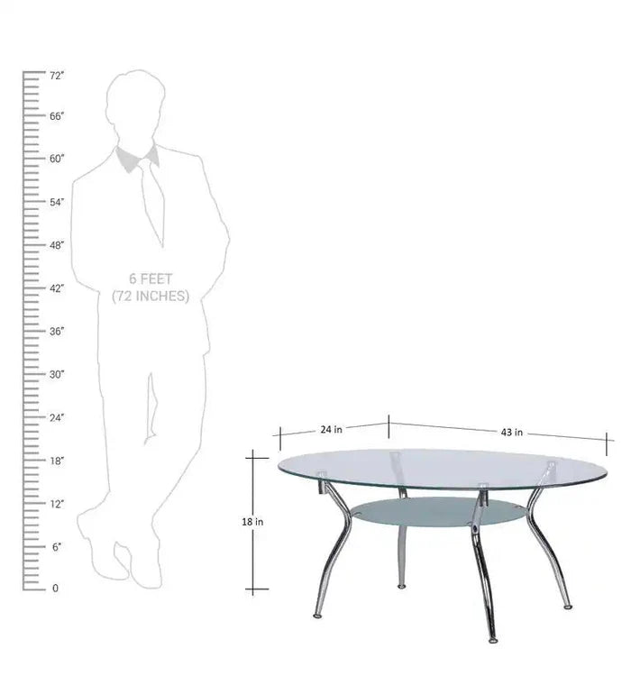 Sakshi Coffee Table with Glass Top - Ouch Cart