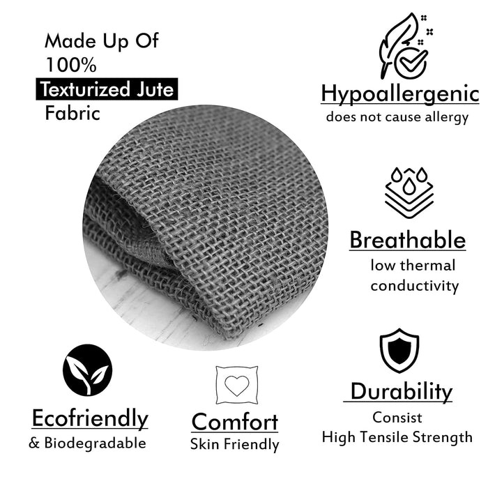 Self-Design Jute Cushion Covers 16 x 16 Inch, Pack of 5