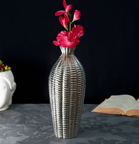 Serene Metallica Vase Silver - Ouch Cart
