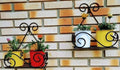 Set of Hanging Metal Plants Holder Indoor and Outdoor Black - Ouch Cart