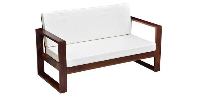 Sheesham Wood 2 Seater Sofa In Honey Oak Finish - Ouch Cart