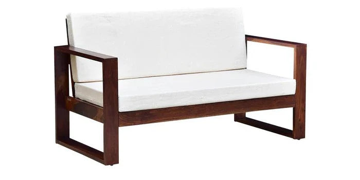 Sheesham Wood 2 Seater Sofa In Honey Oak Finish - Ouch Cart