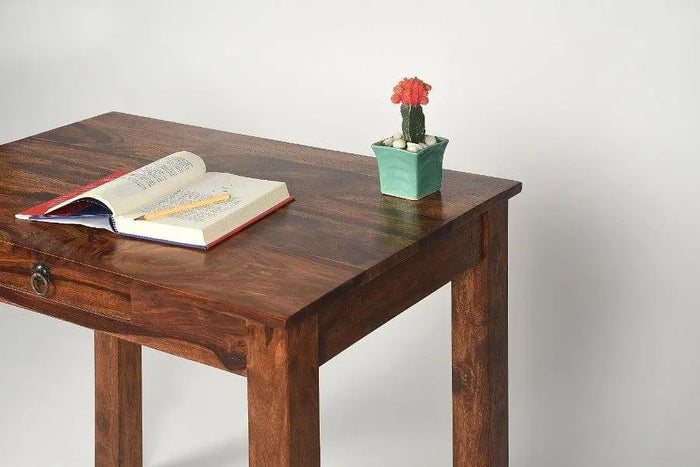 Sheesham Wood Alaya Single Drawer Study Table - Ouch Cart