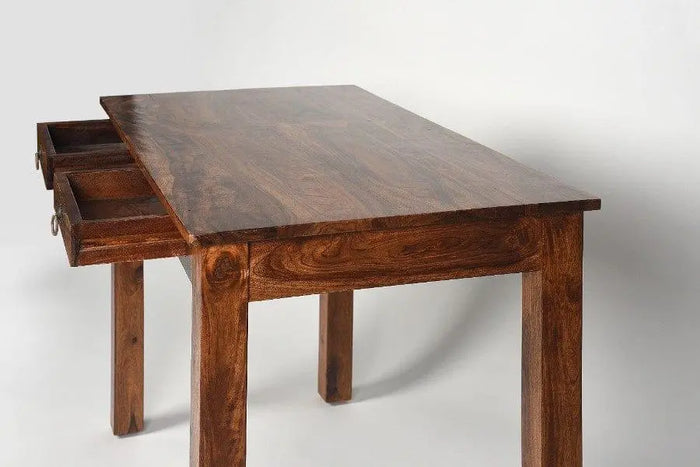 Sheesham Wood Anagh Study Desk With Two Drawers - Ouch Cart