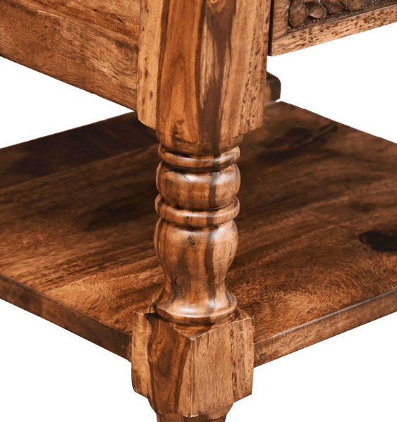Sheesham Wood Bed Side Table In Pre-Assembles State For Bed Room Solid Wood Bedside Table with Drawer - Ouch Cart