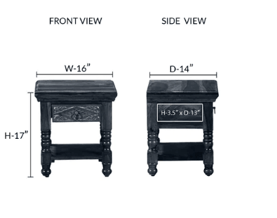 Sheesham Wood Bed Side Table In Pre-Assembles State For Bed Room Solid Wood Bedside Table with Drawer - Ouch Cart