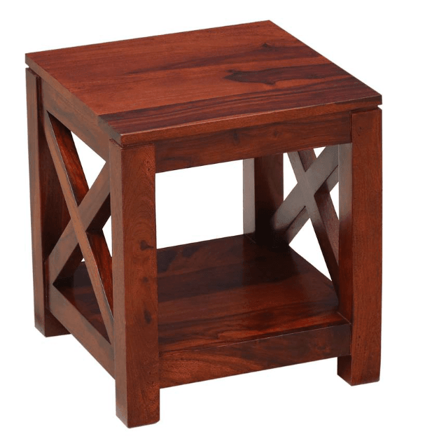 Sheesham Wood Bedside Table for Bedroom | Wooden Side End Table - Ouch Cart