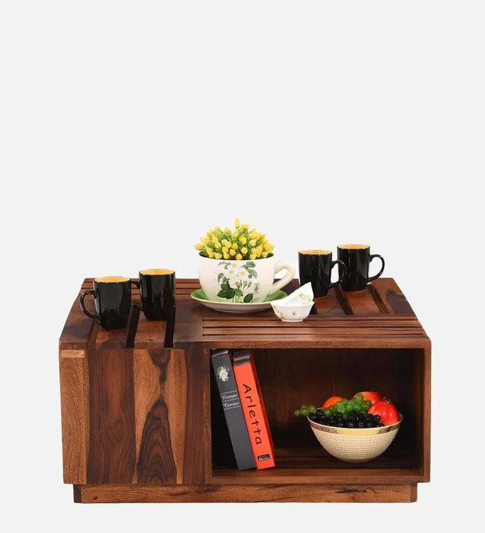 Sheesham Wood Coffee Table In Brown Colour - Ouch Cart