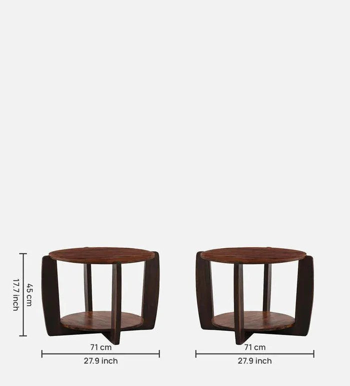 Sheesham Wood Coffee Table in Mahogany Finish - Ouch Cart