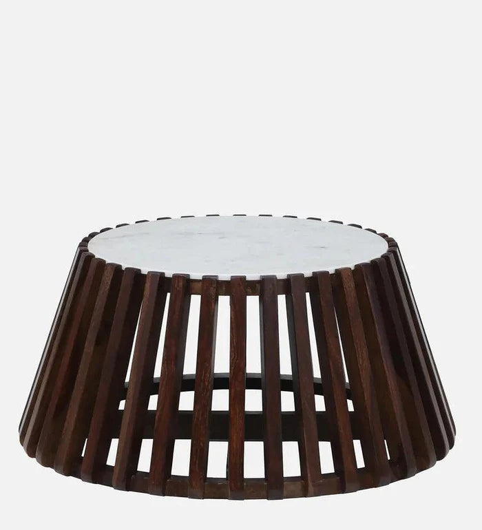 Sheesham Wood Coffee Table In Mahogany Teak Finish - Ouch Cart
