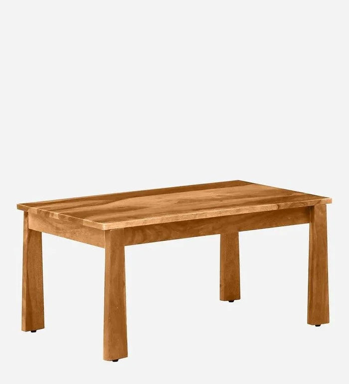 Sheesham Wood Coffee Table In Rustic Teak Finish - Ouch Cart