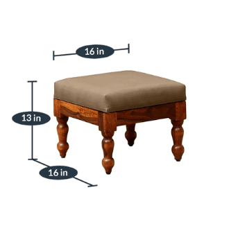 Sheesham Wood Coffee Table with Two Stools (Walnut Finish) - Ouch Cart
