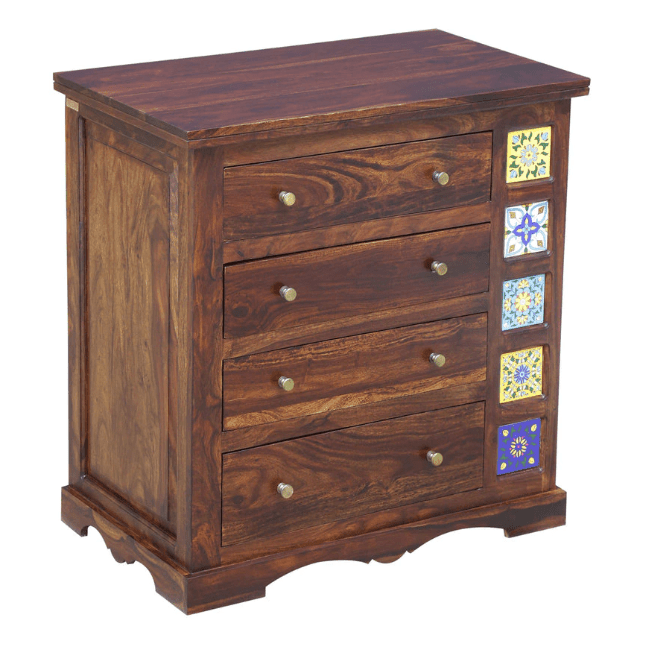Sheesham Wood console table With chest of drawers - Ouch Cart