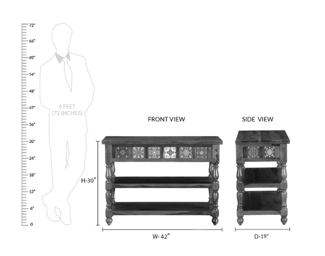 Sheesham Wood console table - Ouch Cart