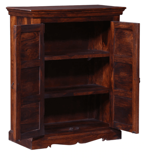 sheesham wood double door Almirah Shape cabinet holder - Ouch Cart