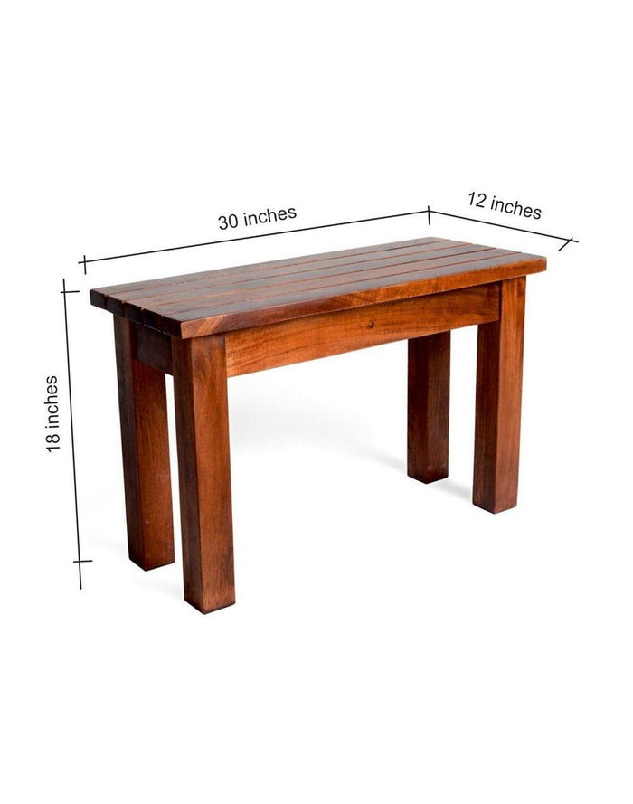 Sheesham Wood Hallway Bench In Honey Finish - Ouch Cart