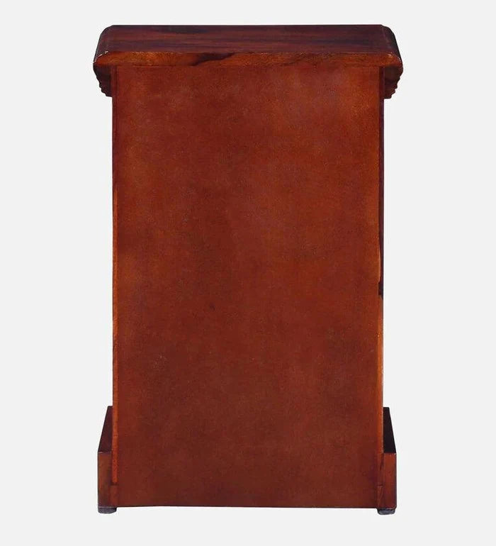 Sheesham Wood Lhs Bedside Table In Scratch Resistant Honey Oak Finish With Drawers - Ouch Cart