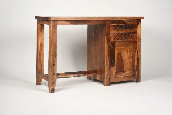 Sheesham Wood Maitreyi Study Table With Drawers And Cabinet - Ouch Cart
