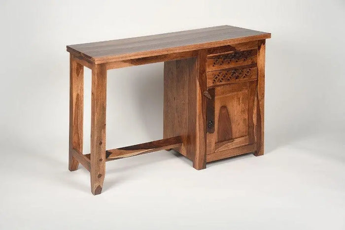Sheesham Wood Maitreyi Study Table With Drawers And Cabinet - Ouch Cart