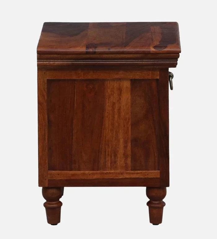 Sheesham Wood Night Stand in Scratch Resistant Honey Oak Finish - Ouch Cart