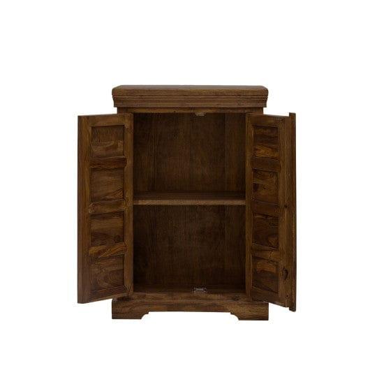 sheesham Wood Storage gajraj Cabinet 60x35x90 CM | Book Storage | Sideboard (Walnut Finish) - Ouch Cart