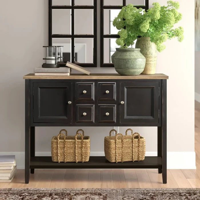 Shun  Solid Wood Top Console Table Ouch Cart