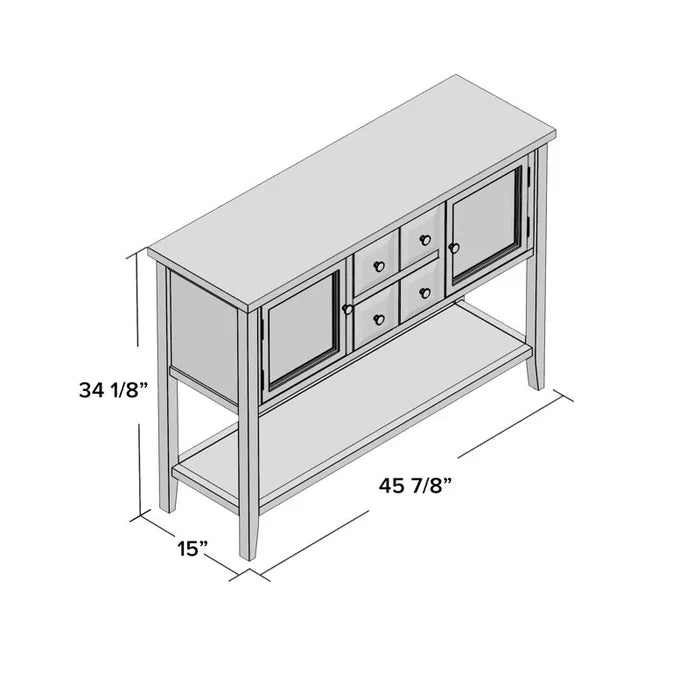 Shun  Solid Wood Top Console Table Ouch Cart