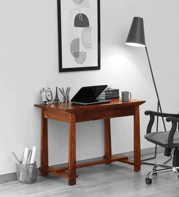 Shun Z Solid Wood Writing Table In Honey oak Finish - Ouch Cart
