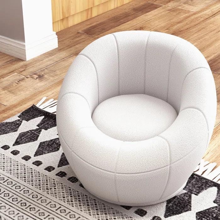 Siilata Upholstered Swivel Barrel Chair - Ouch Cart