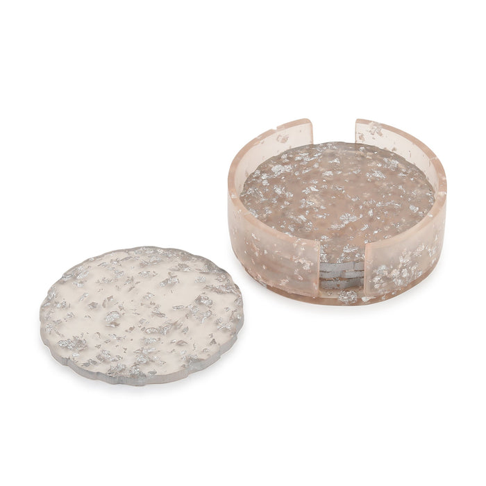 Silver Petal Coaster Set M.M.I. OVERSEAS