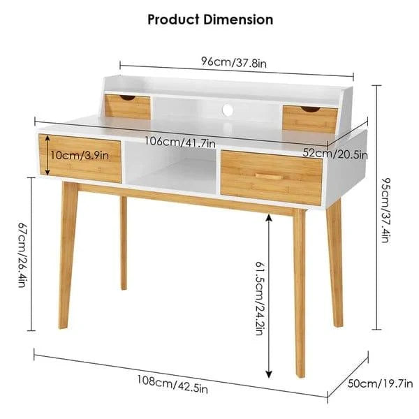 Silvia Study Table with Storage - Ouch Cart