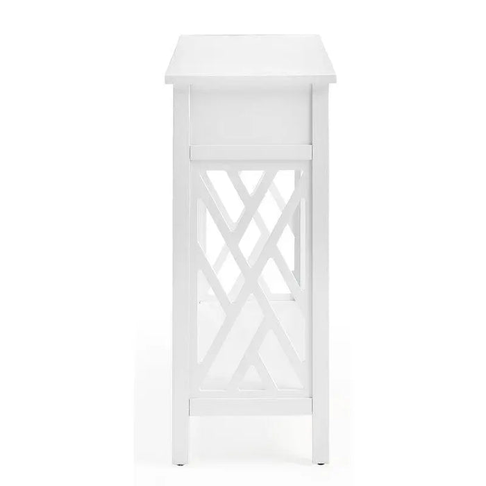 Single Shelf Rectangular shape Wooden Console Table with Drawer - Ouch Cart